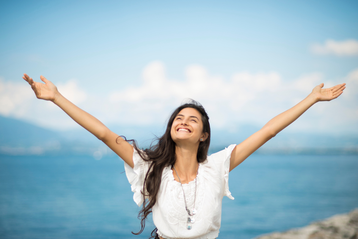 Happy smiling woman.